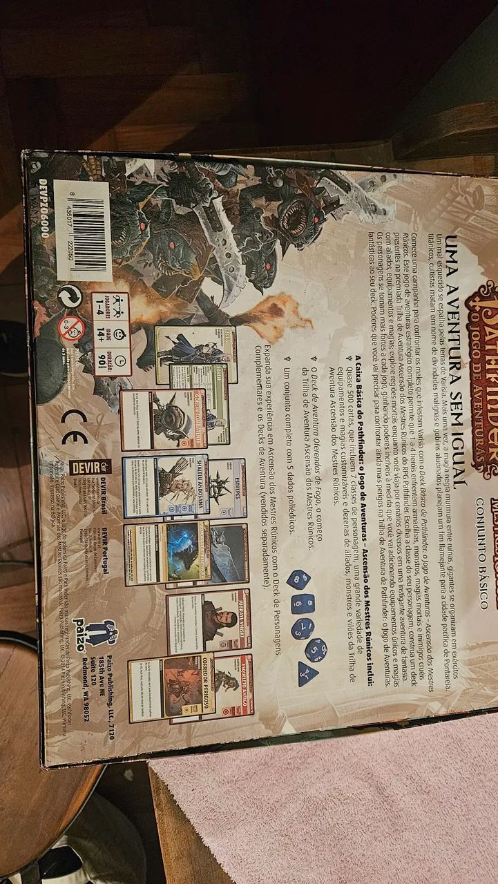 Jogo de tabuleiro tabletop Pathfinder Conjunto Básico BR primeira edição 2014 - Foto 5