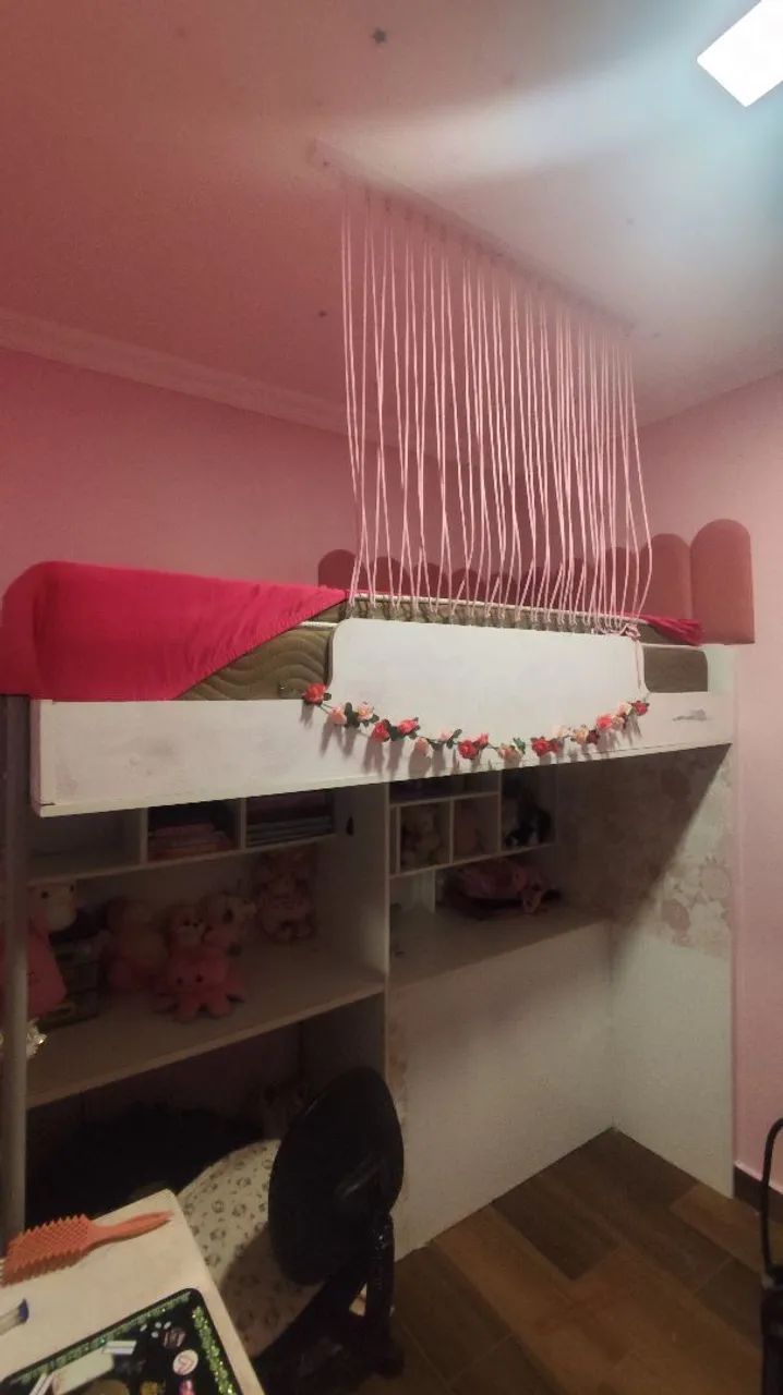 Cama alta solteiro com escrivaninha e baú  - Foto 2