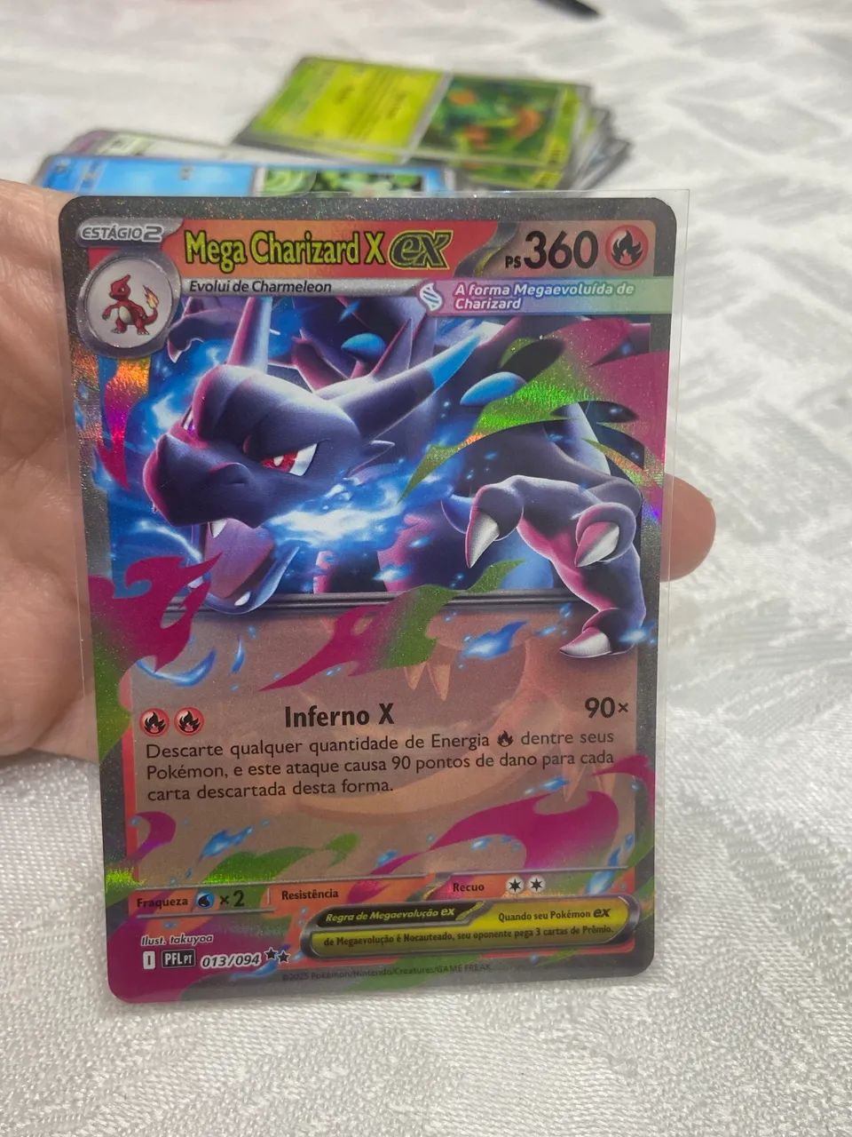 Carta Pokémon Mega Charizard X ex 013/094 Original Copag - Foto 3