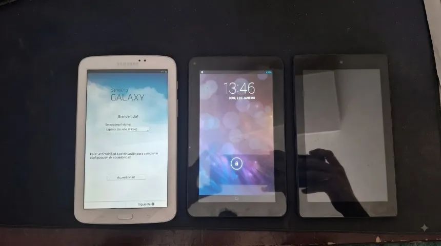 Lote com 3 Tablets (CCE funcionando + Samsung e Amazon Fire p/ peças ou conserto)