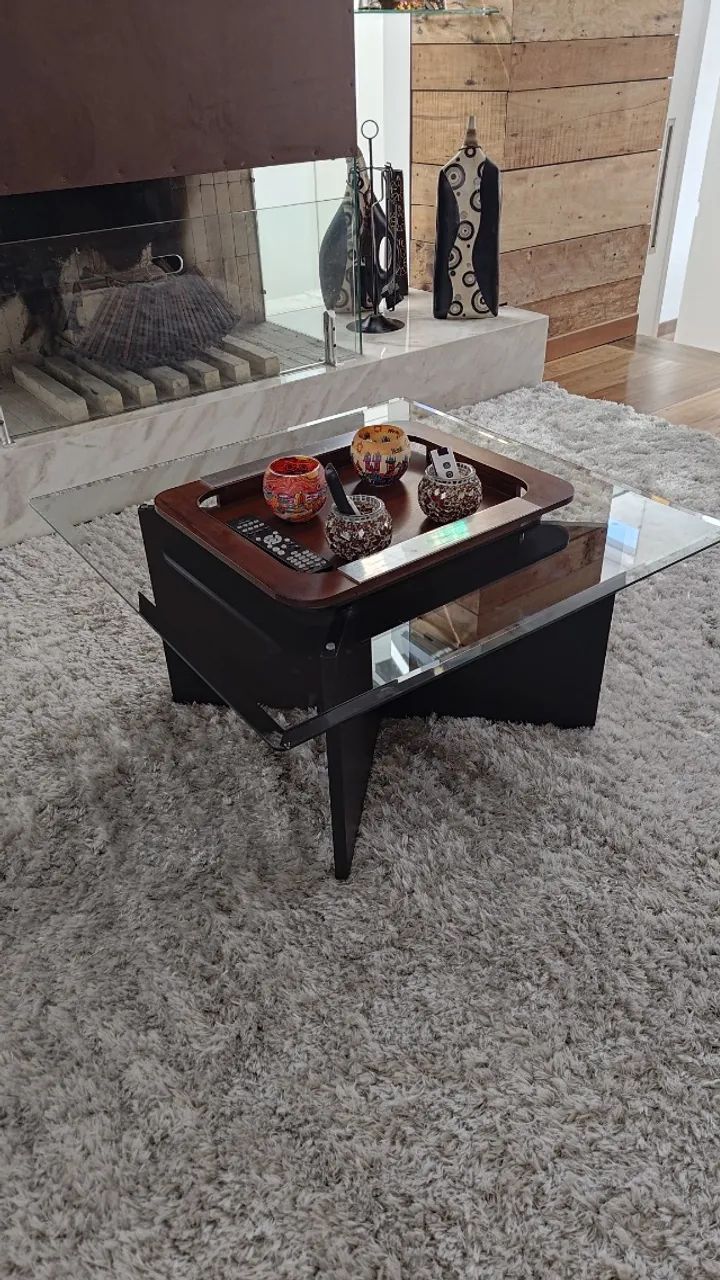 Mesa de centro madeira e vidro - Foto 4