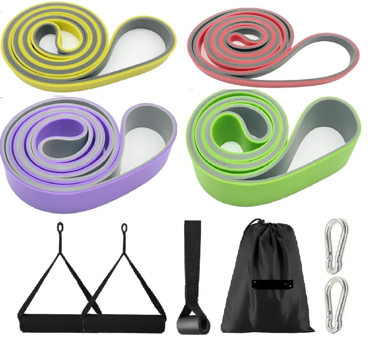 Kit de 4 Elásticos e 6 Acessórios para Exercícios Físicos  - Foto 2