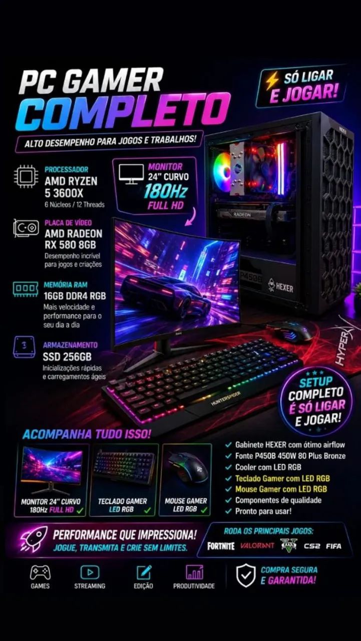 Pc gamer completo top 180h