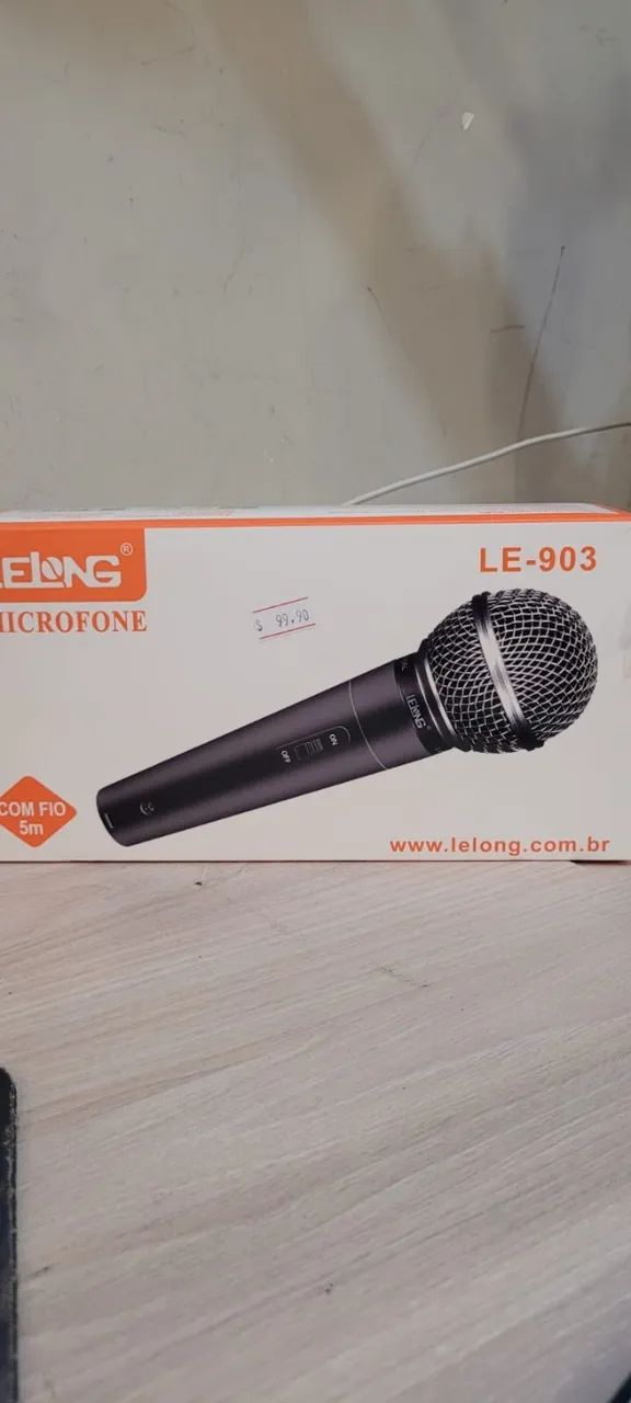 Microfone com fio Lelong LE-903 5m - Foto 2