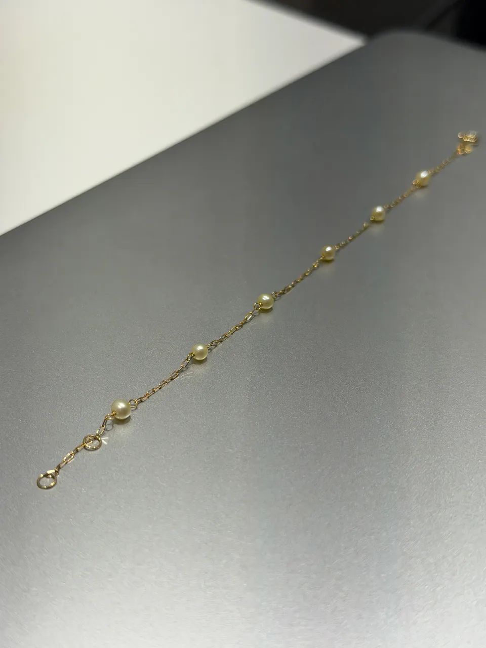 Pulseira infantil de ouro 18k com pérolas naturais  - Foto 2