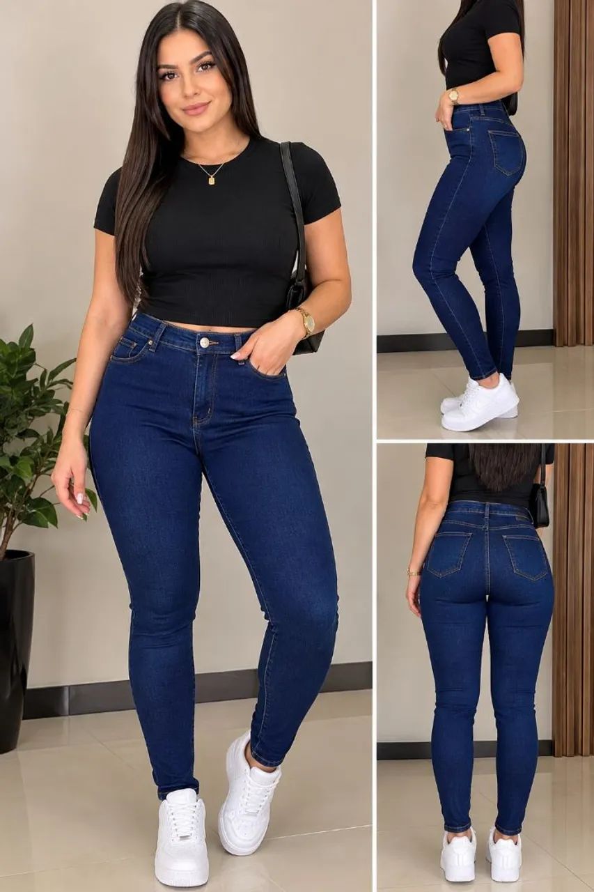 Calça jeans 38 skin c/lycra