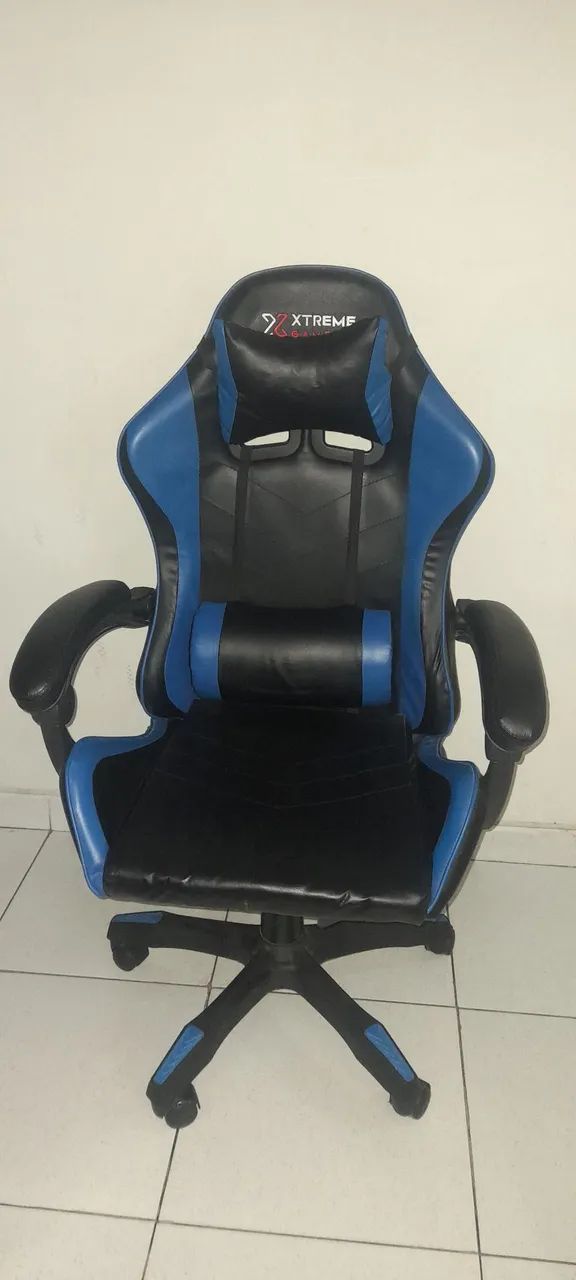 CADEIRA XTREME GAMERS MAXIMUM PRETA E AZUL  - Foto 3