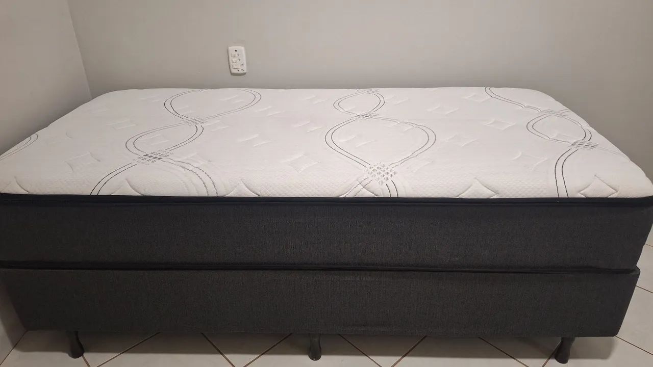 Cama solteiro + colchão mola ensacada
