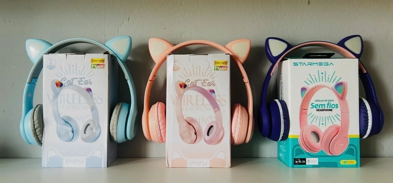 Fone bluetooth gatinho