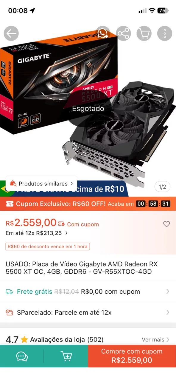 Rx 5500 xt 4gb - Foto 5