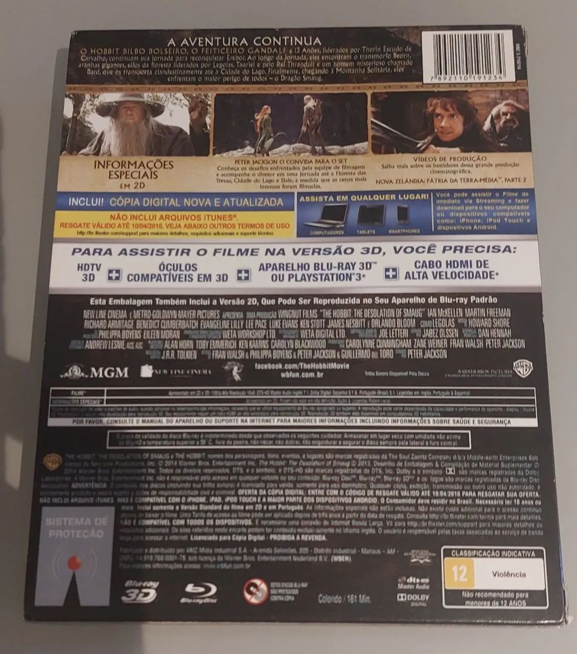 Blu Ray - O hobbit a desolação de smaug - 3D - Foto 2