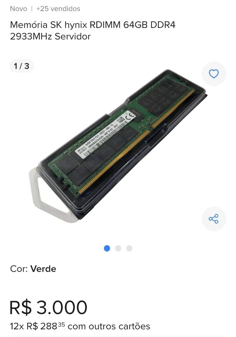 64GB RAM DDR4 RDIMM (2x32GB) - Foto 3