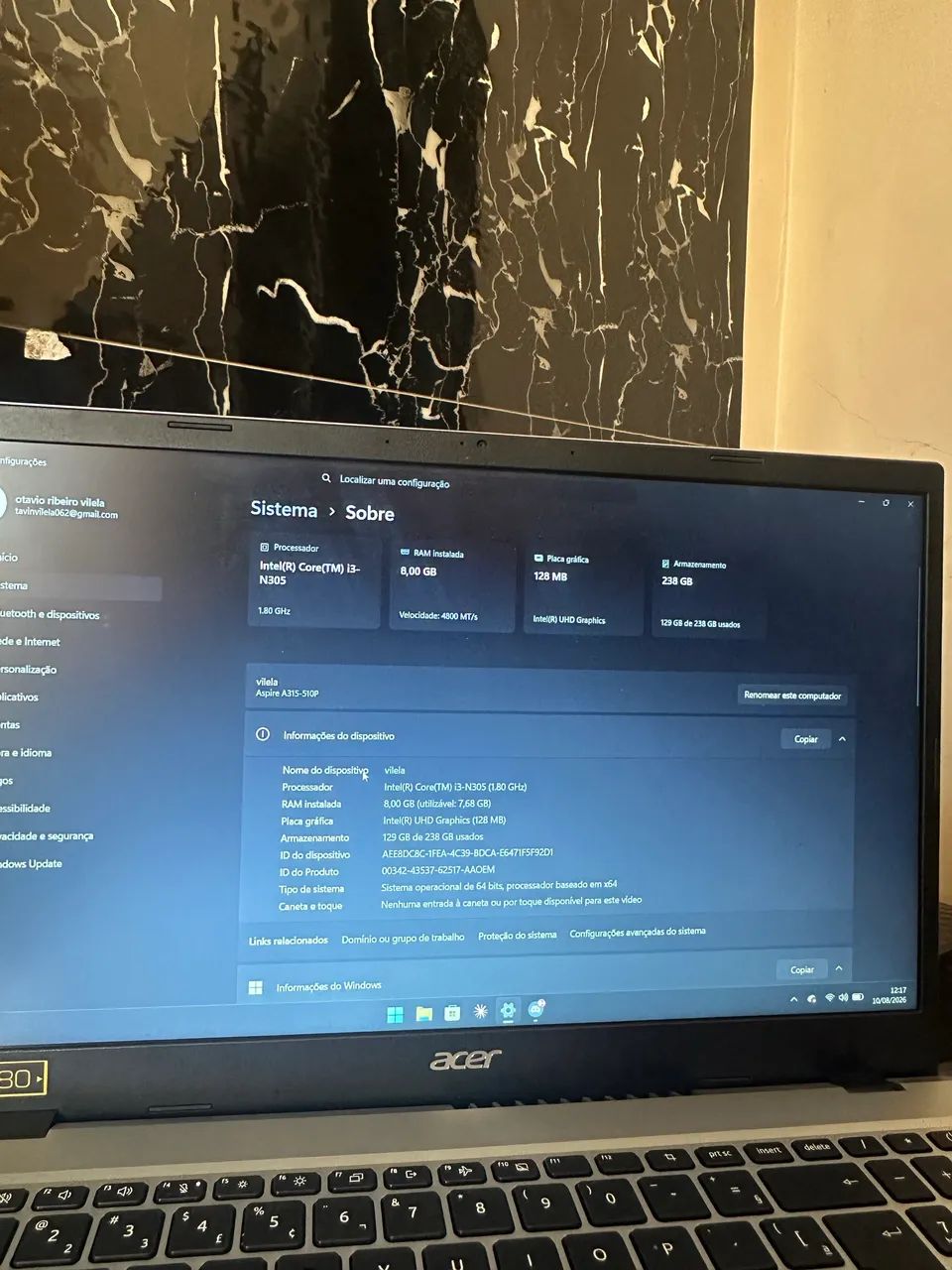 Notebook Acer Aspire A315-510P - Foto 4