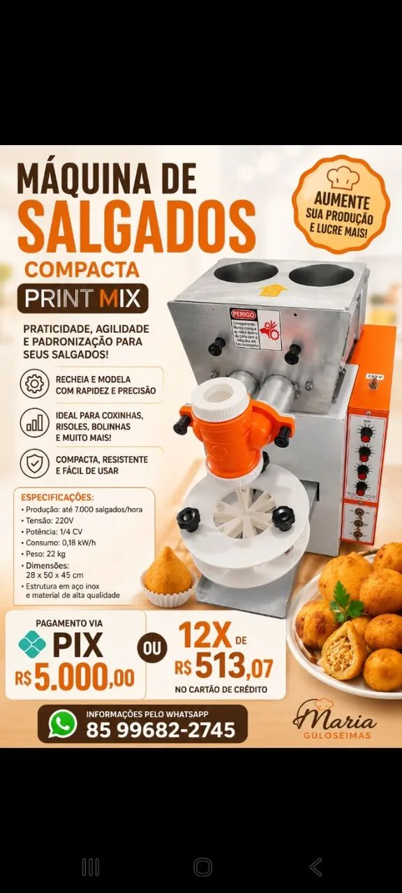 Maquina de salgados