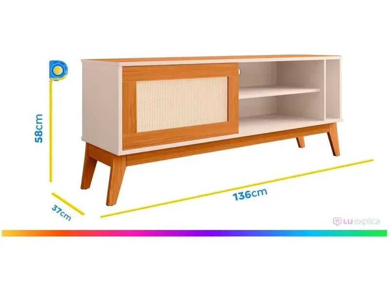 Rack para TV até 50" 1 Porta EDN Móveis Cayman - Foto 4