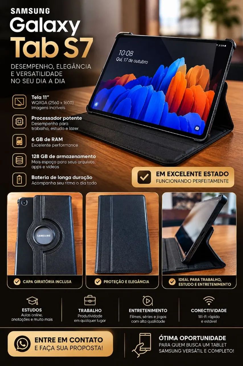 ? OPORTUNIDADE! SAMSUNG GALAXY TAB A7 À VENDA! ?