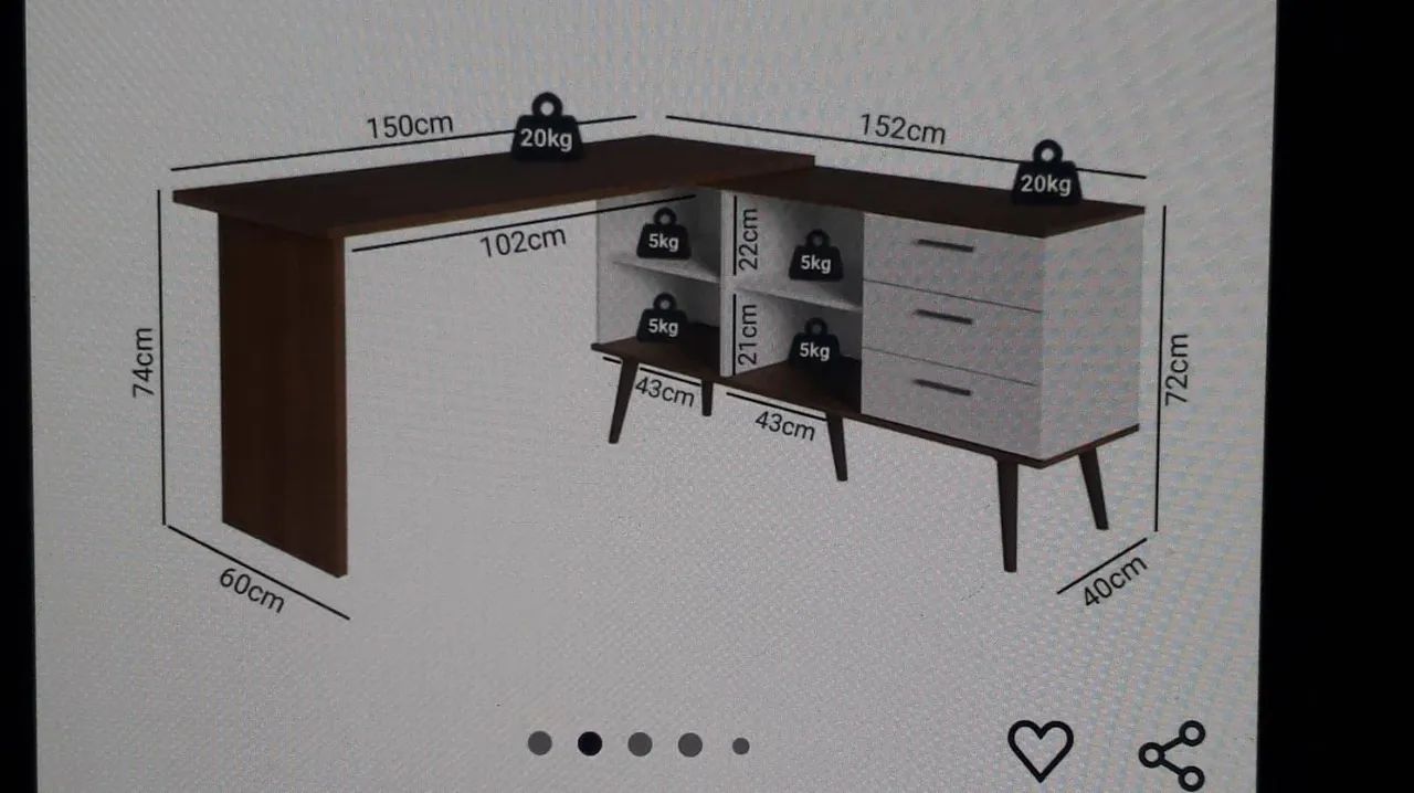 Mesa em L - Foto 2