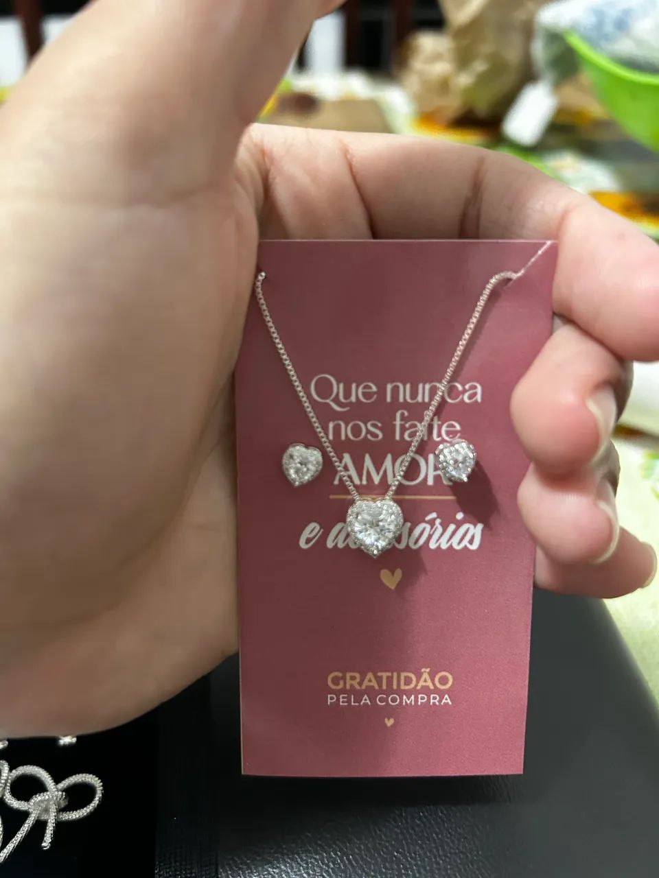 Conjunto coração cravejado  - Foto 2