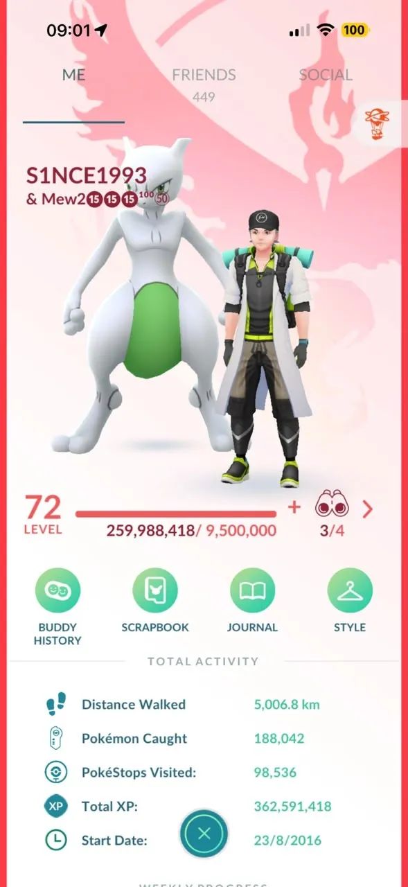 Pokémon go Cont LEVEL 72 - 2016