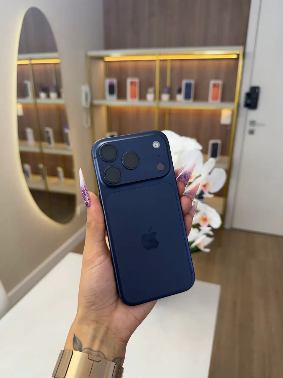 iPhone 17 Pro Titânio Azul Garantia Apple