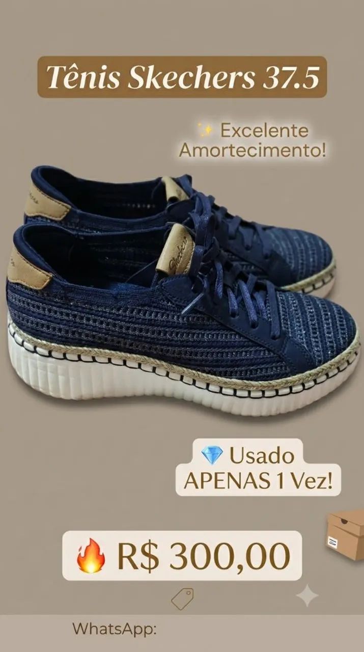 Tênis Sckechers importado azul 38
