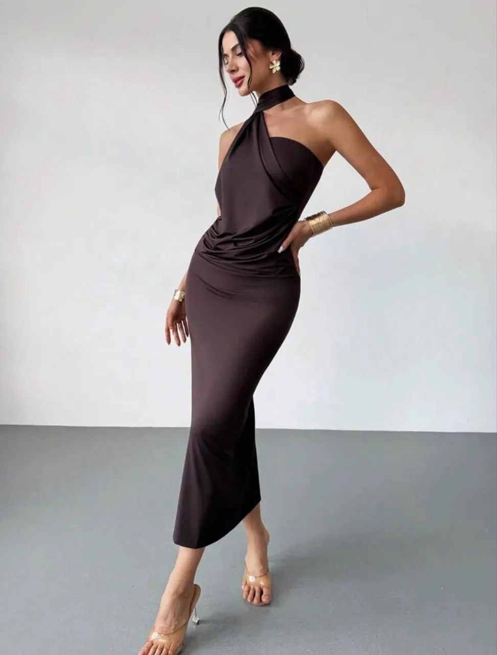Vestido Feminino Chocolate Premium - Modelo Sofisticado