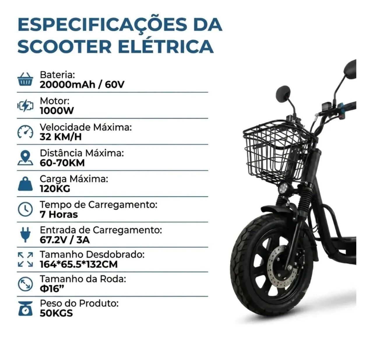 BICICLETA ELÉTRICA OÁSIS 1000W | ZERO KM - Foto 2