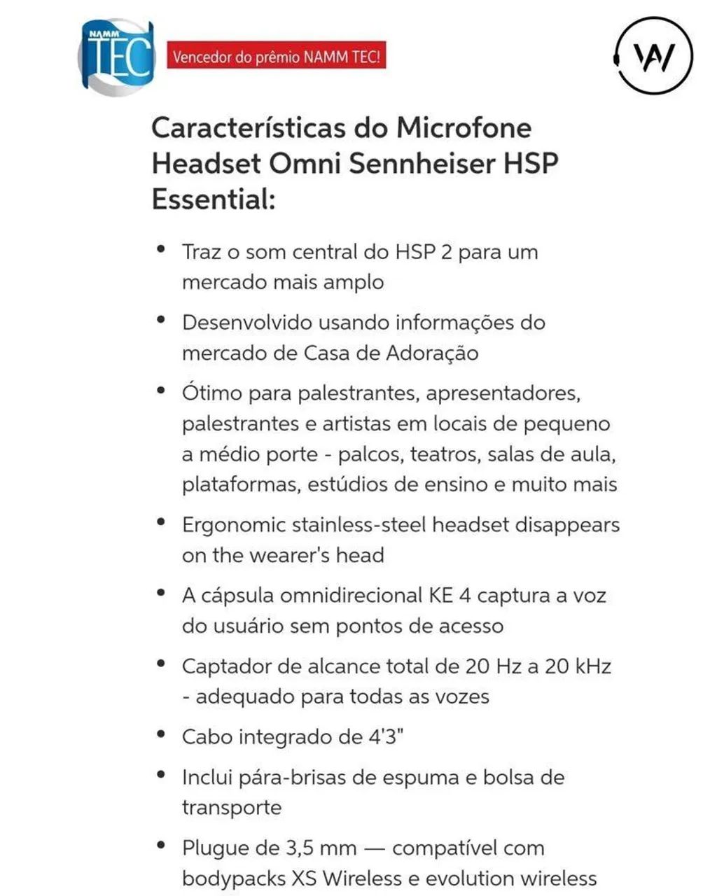 Microfone headset sem fio Sennheiser (HSP ESSENTIAL OMNI-BLACK - EW)  - Foto 5