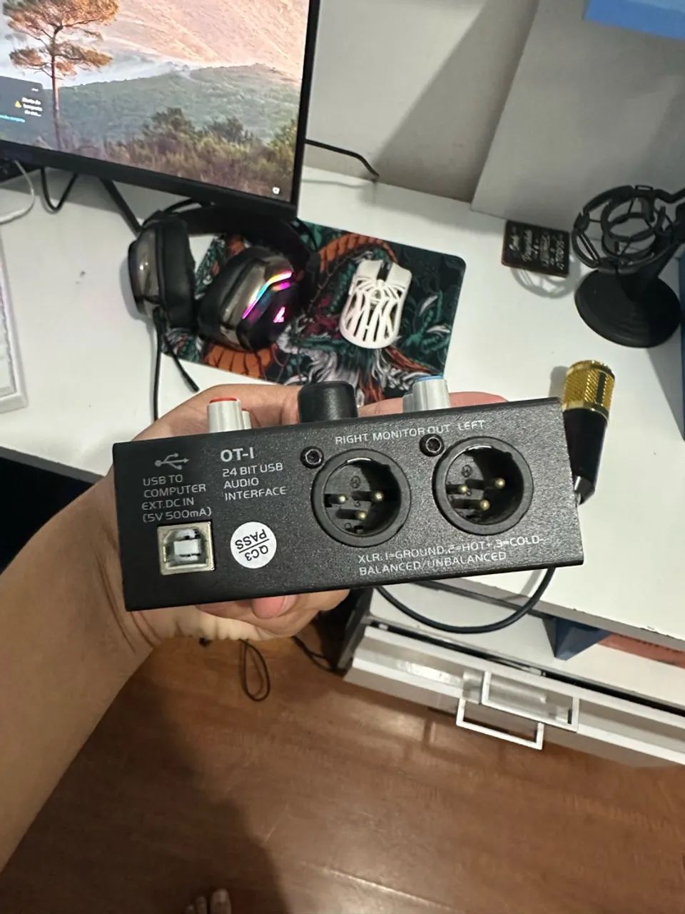Kit Microfone BM800 + Interface de Áudio Arcano OT-1 USB 24 Bits - Foto 4