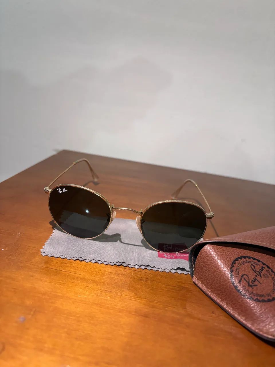Óculos Ray-Ban ORIGINAL Round dourado - Foto 5