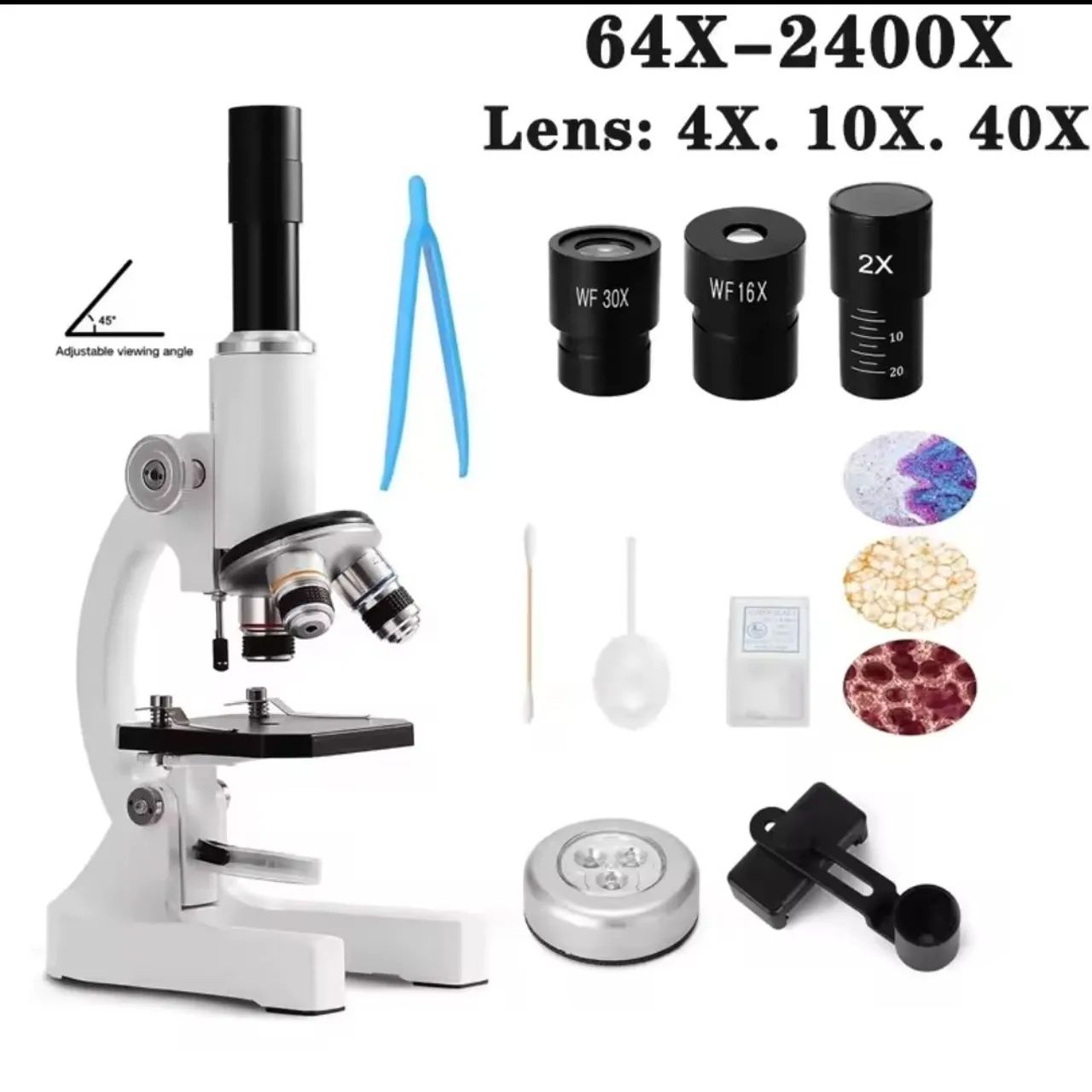 Microscópio Monocular 64x-2400x - na caixa 