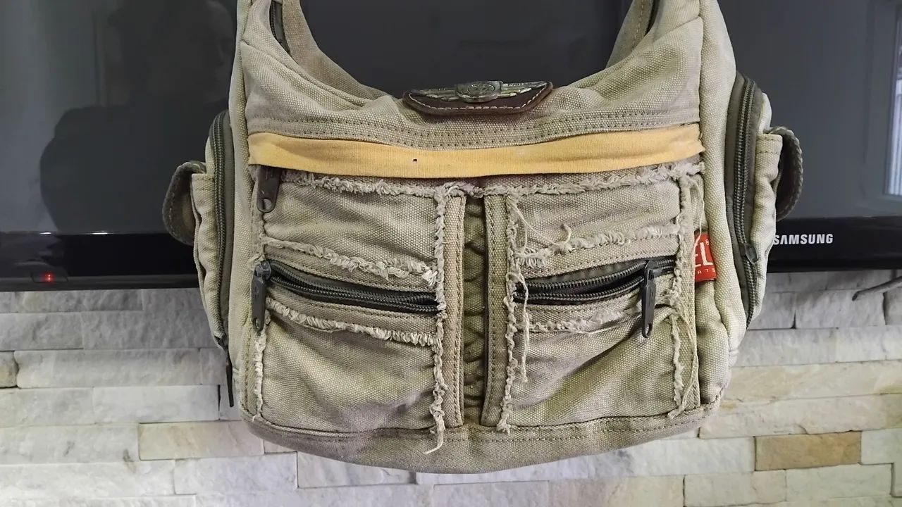 Bolsa Transversal Diesel Vintage Lona Carteiro Original - Foto 2