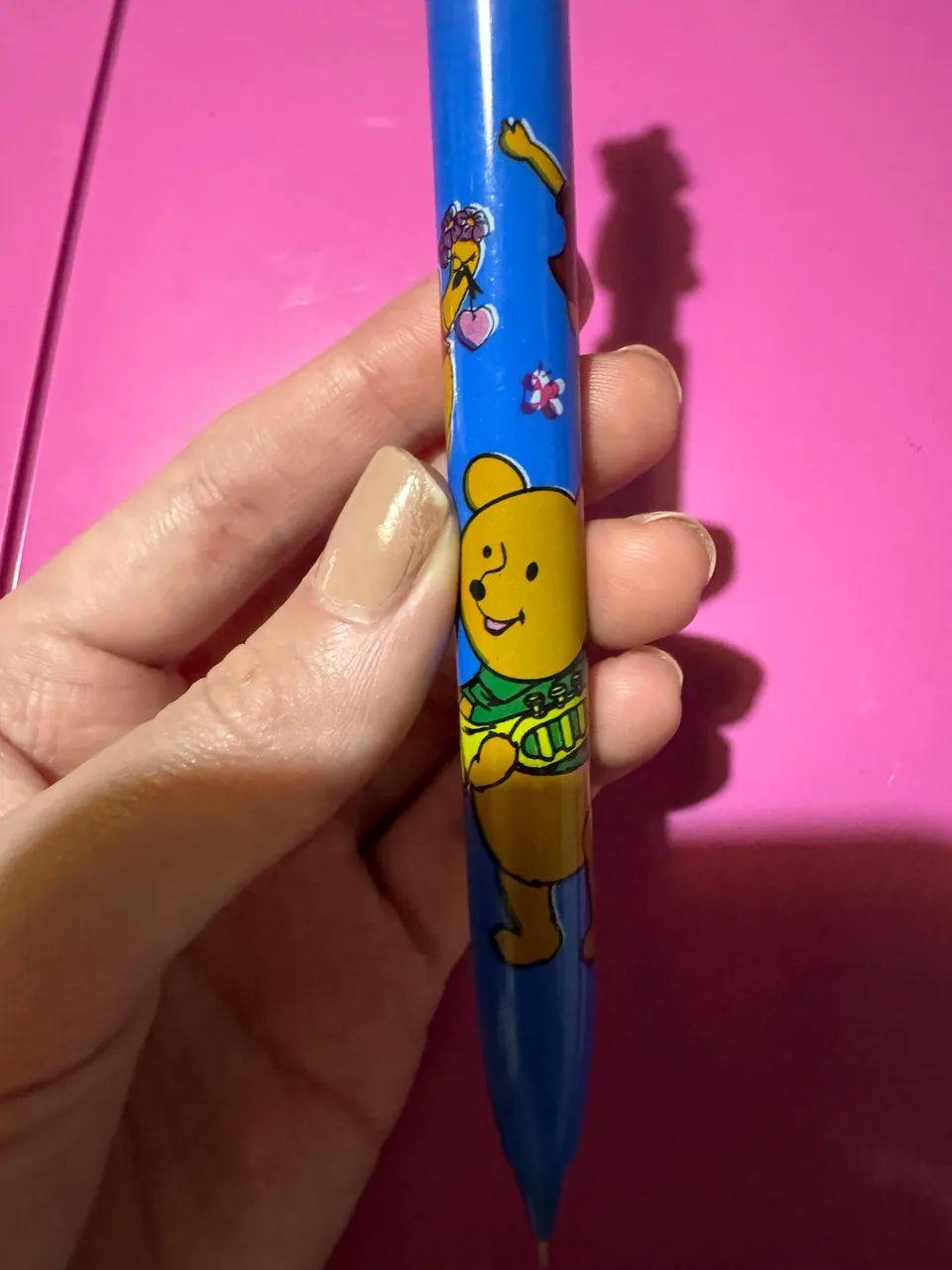 Lapiseira rara e antiga Ursinho Pooh azul década de 80 - Foto 2