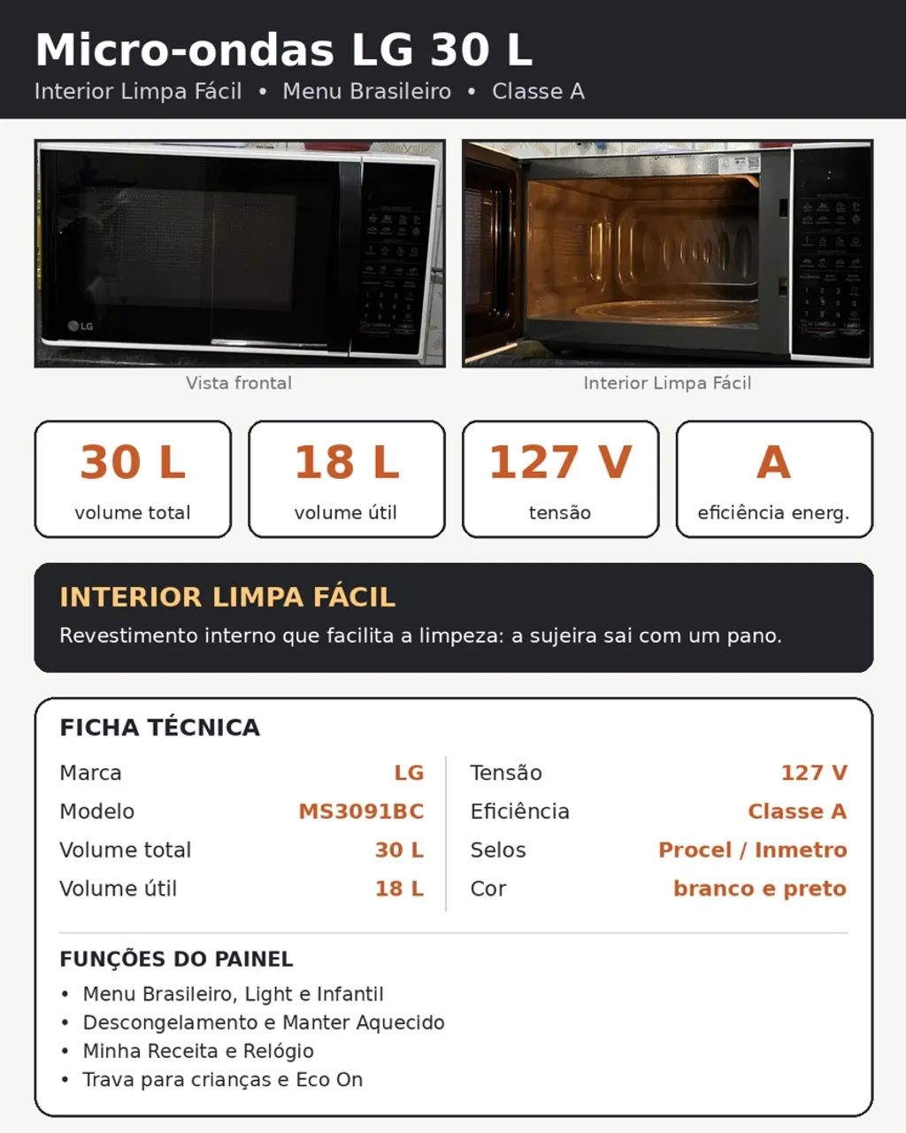 Micro-ondas LG 30 