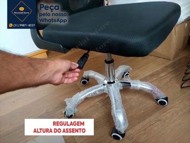 Cadeira Escritório Giratória Executiva Ergonomica Apoio Braço Cabeça Lombar - NOVA! - Foto 3