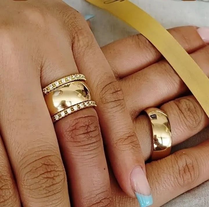 KIT ALIANÇAS BANHADAS A OURO 18K - Foto 5