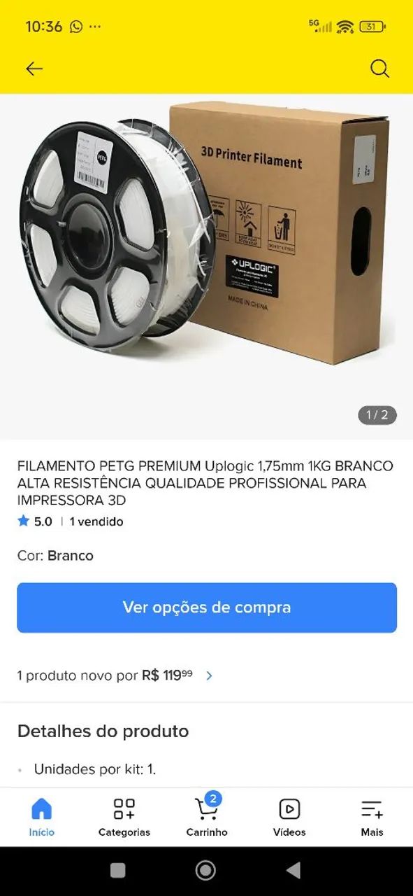 filamentos para impressora K9