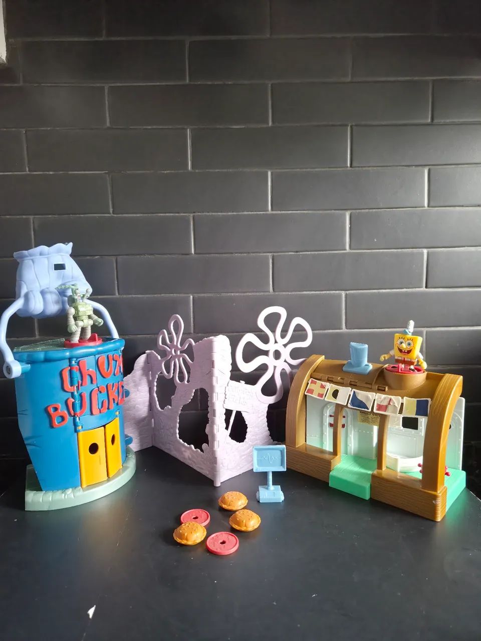 Balde de lixo e siri cascudo bob esponja imaginext  - Foto 4