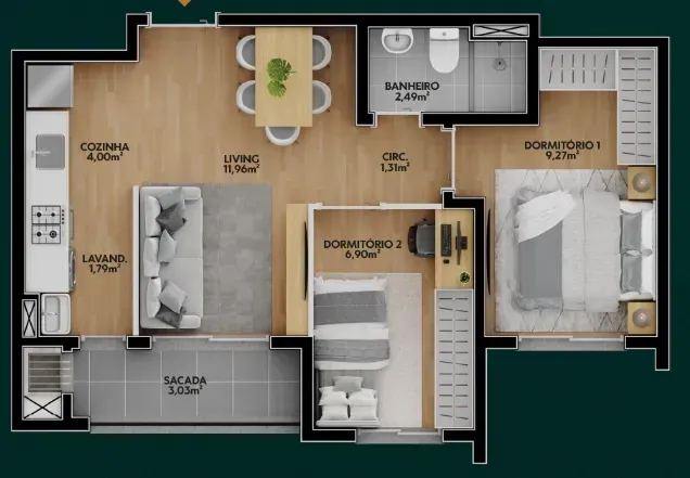 PLANTA 48m²