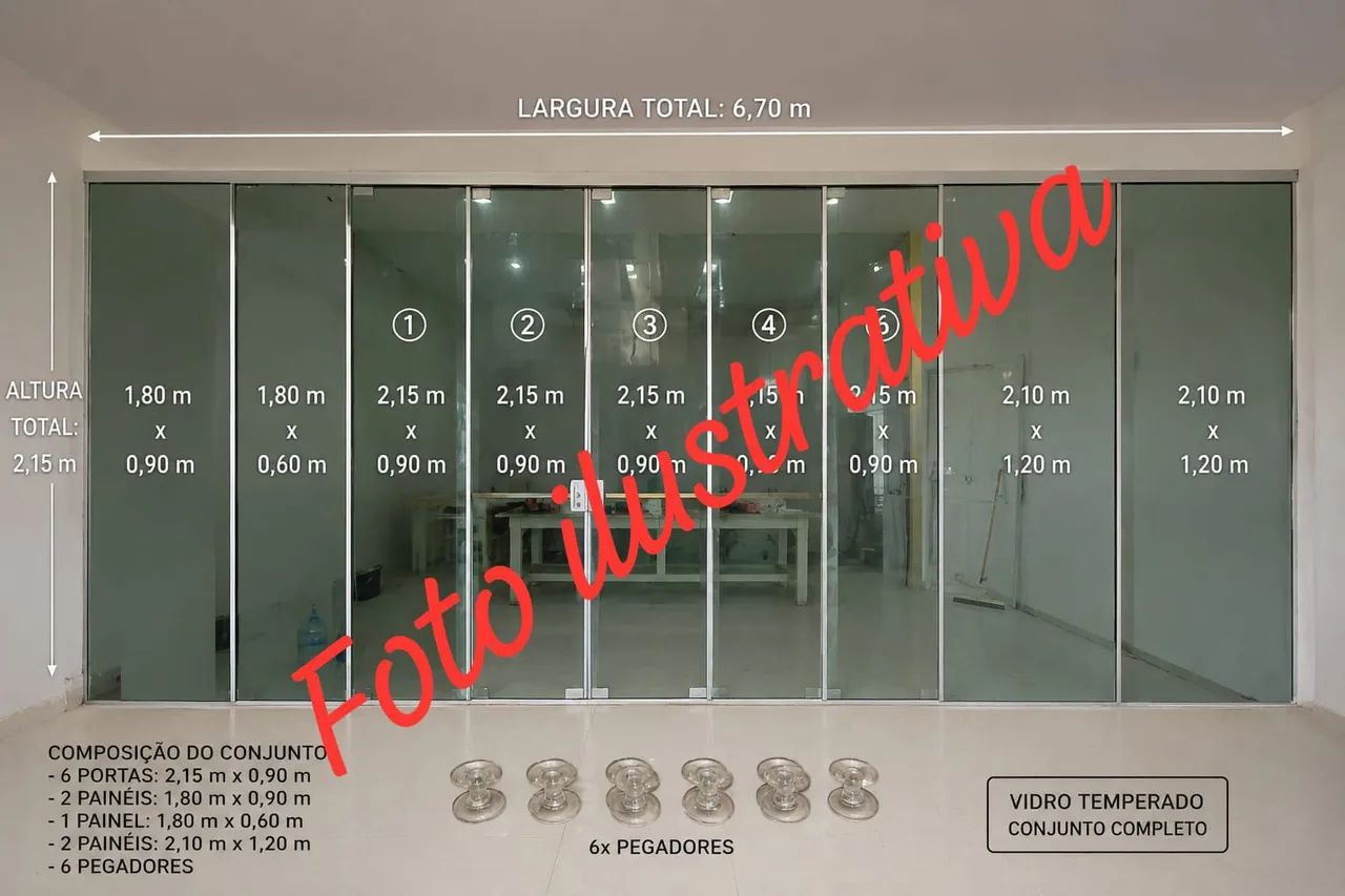 VENDO CONJUNTO COMPLETO DE VIDRO TEMPERADO - Foto 5