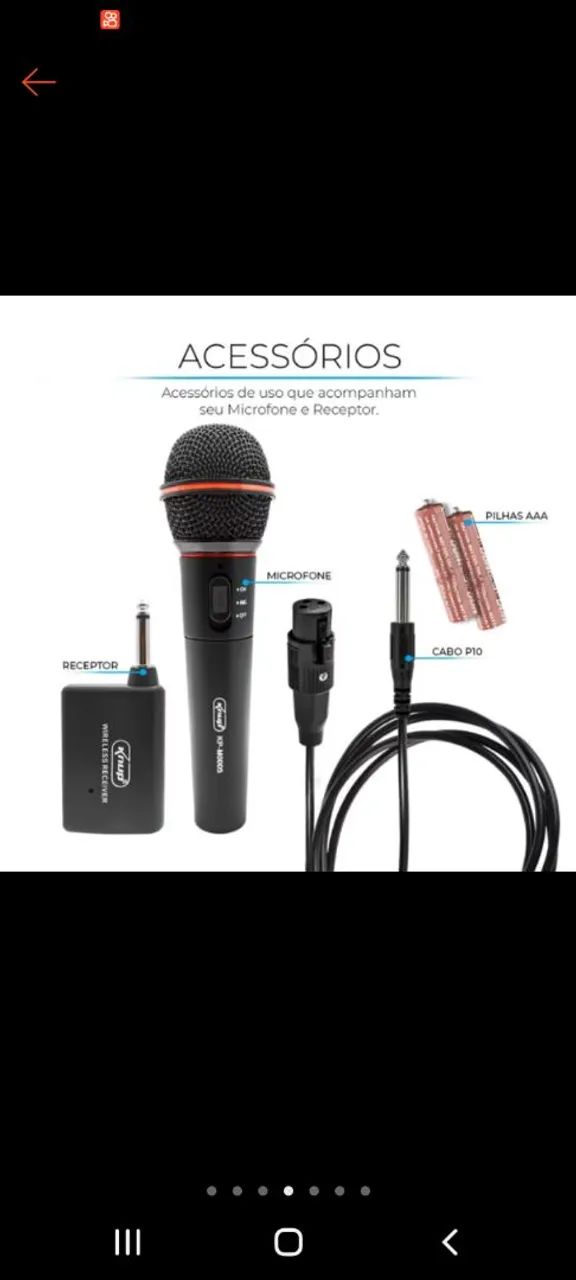 Microfone Sem Fio e Com fio - Frete Grátis 