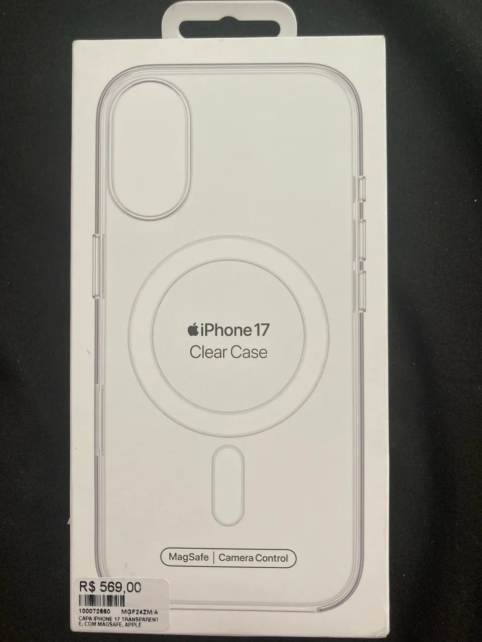 Caixa vazia da capa Apple do iPhone 17