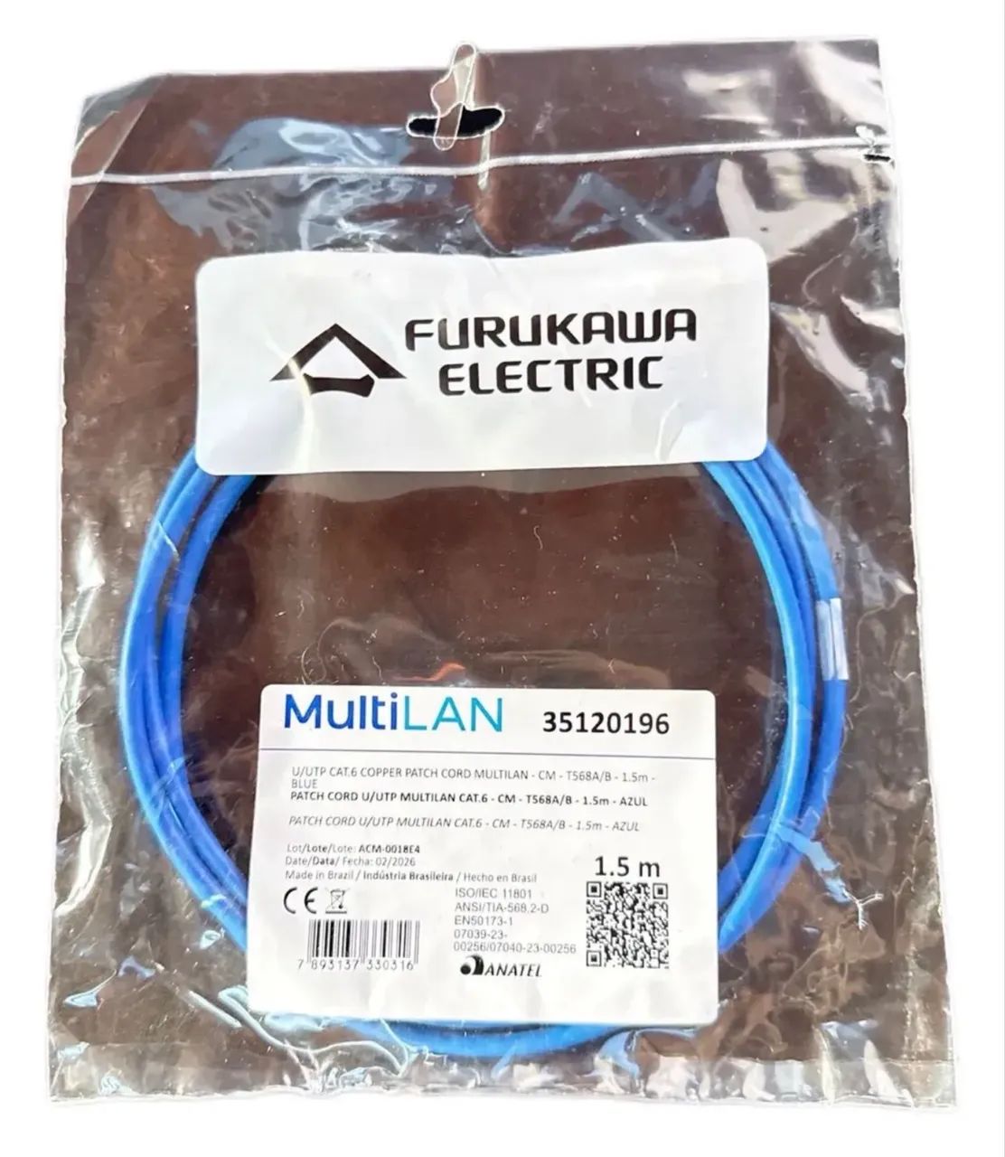 33 unidades Patch cord furukawa multilan 1,5 +2,5