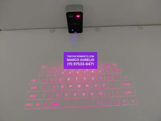 Teclado e Mouse de Laser Projetado Bluetooth Sem Fio Virtual - Foto 2