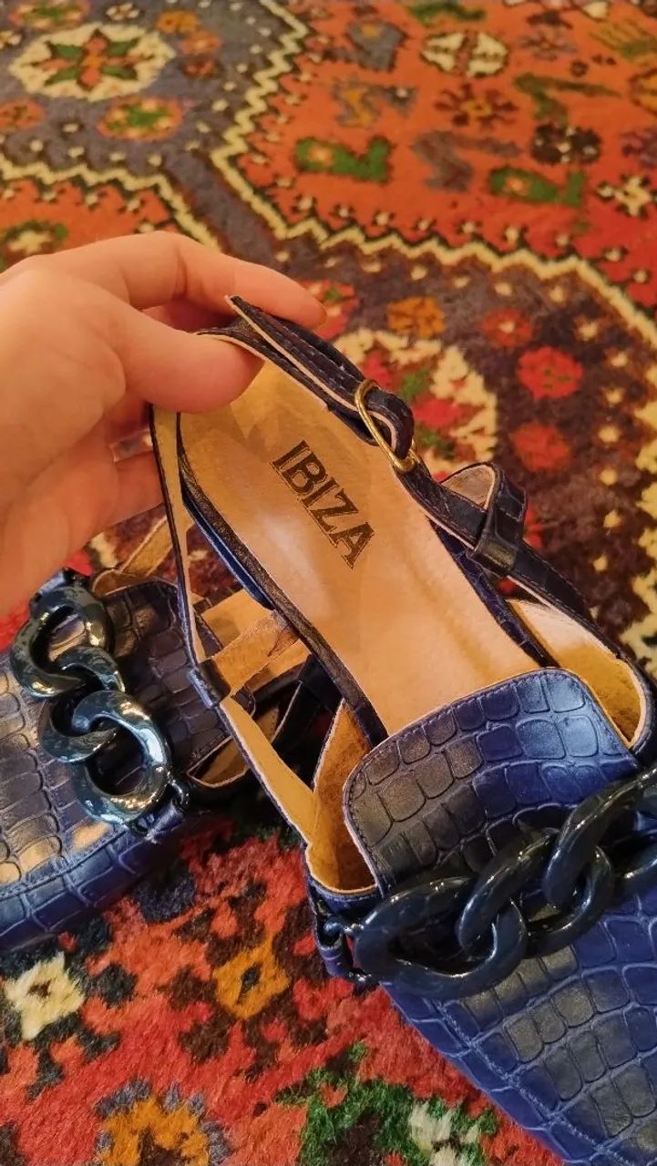 Sapato Slingback Azul Marinho da Ibiza - Foto 3