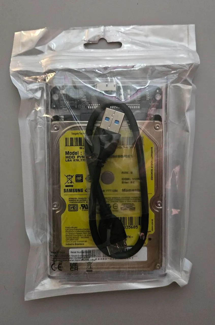 HD externo Samsung de 500GB USB 3.0 para notebook e videogame