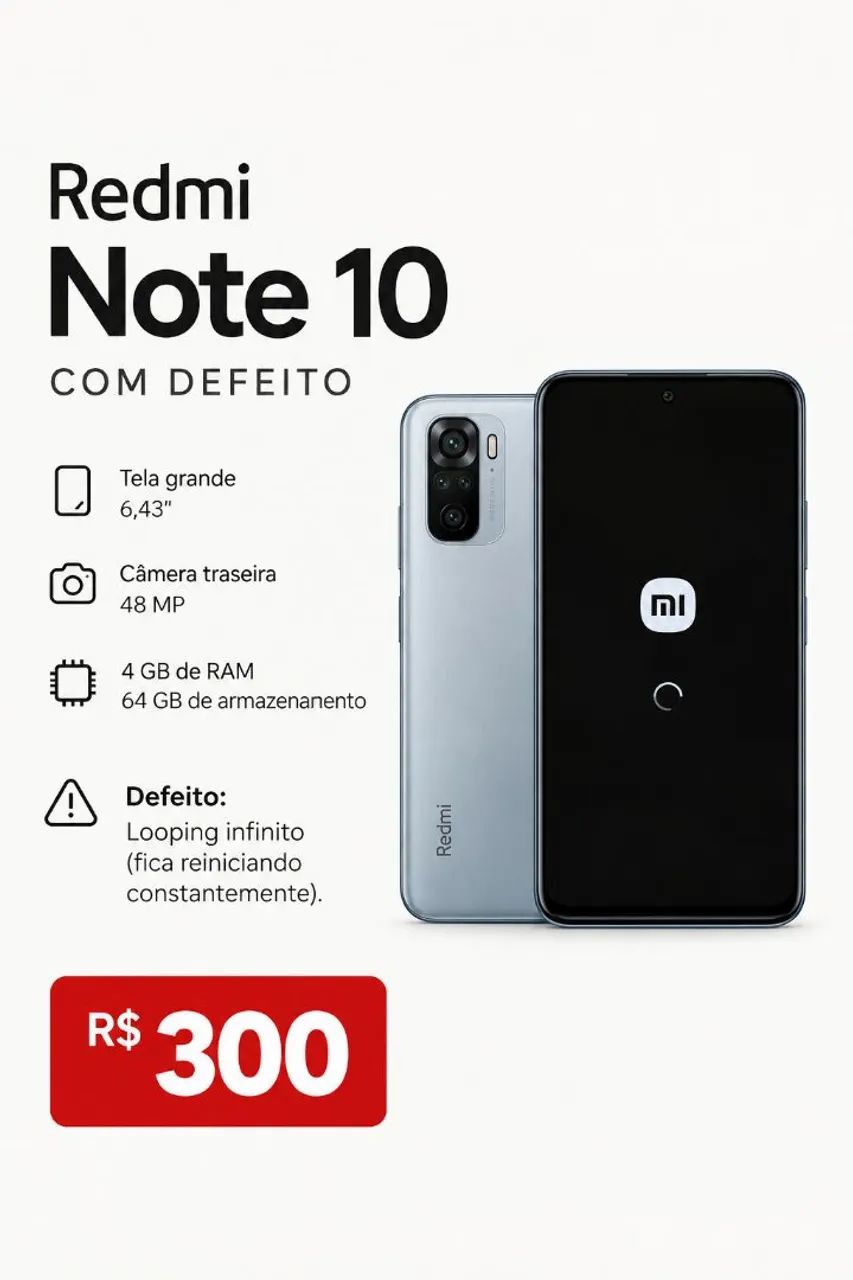 Redmi Note 10 com Defeito