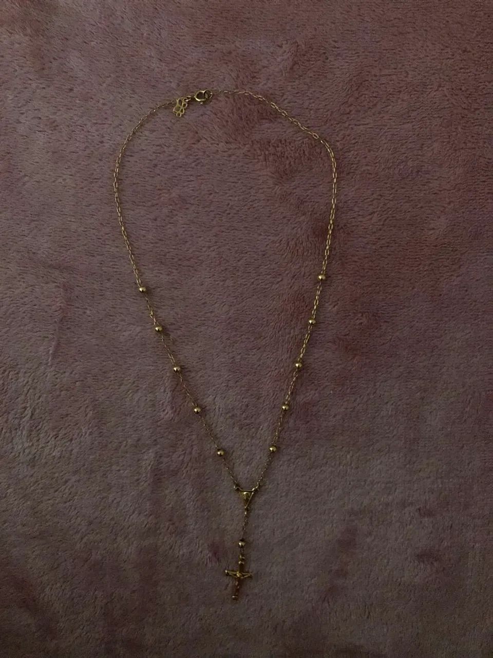 Gargantilha Terço Rommanel Folheada a Ouro 18k - Foto 2