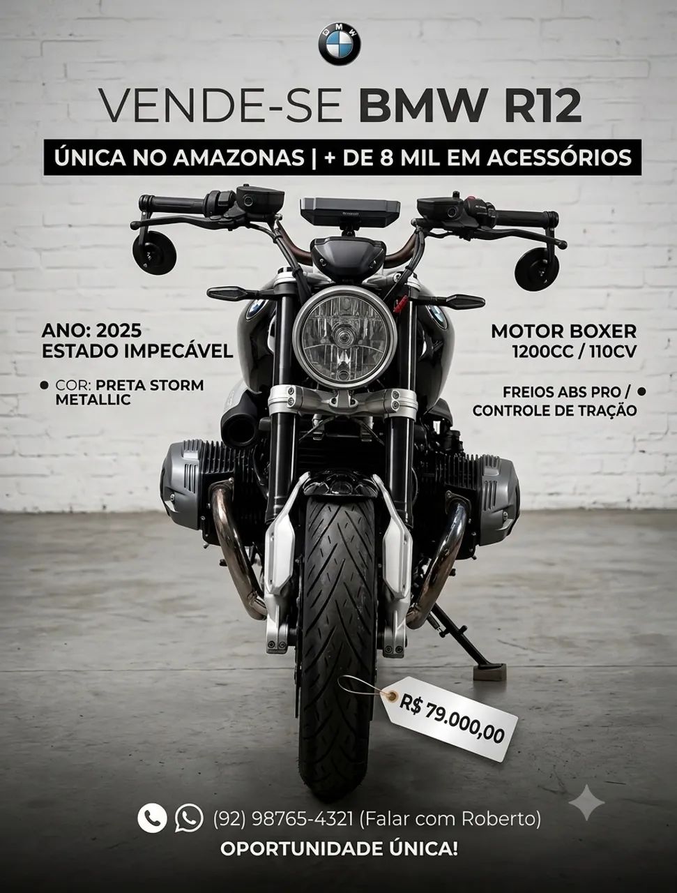 BMW R12 2025 única no Am + 8 mil em acessórios, troco Por Jet.