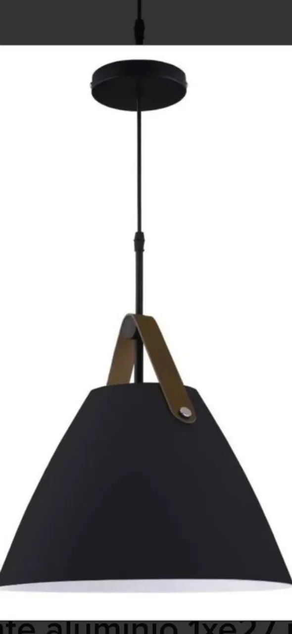 Pendente couro 35 cmm cor preto  - Foto 2